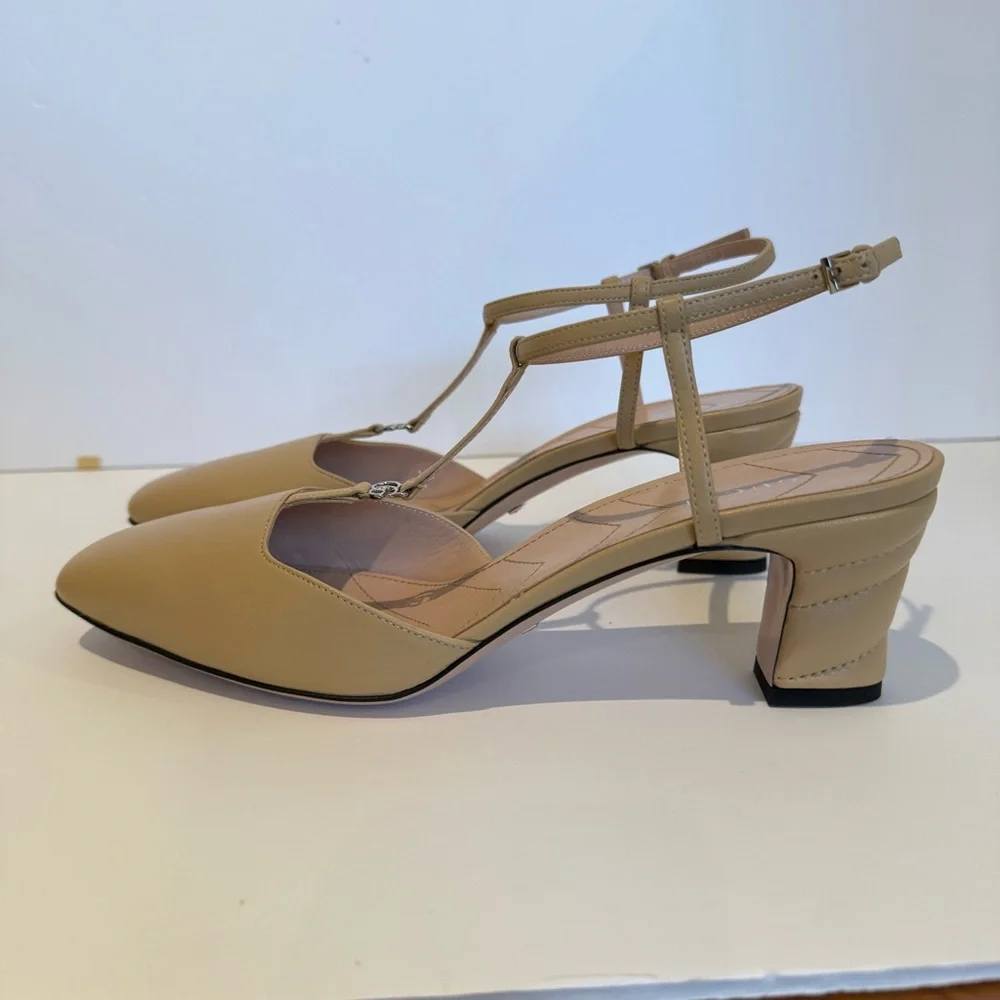 🆕 Gucci Marmot T-Strap Leather Pump 40EU - Picture 7 of 14